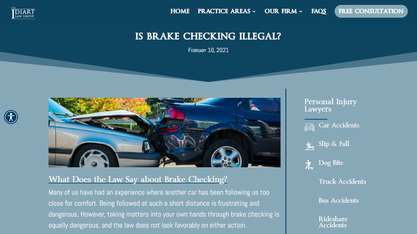 Is Brake Checking Illegal? | Accident Attorneys - Idiart Law Group